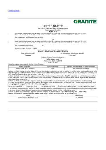 Thumbnail Granite Construction
 10-Q Quarterly Report FY2026 