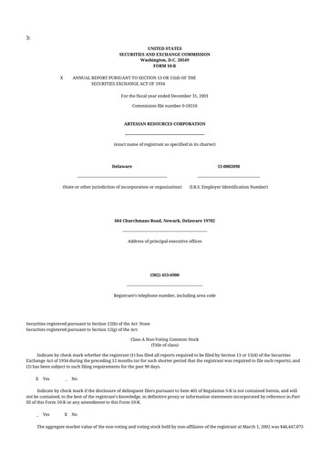 Vorschaubild Artesian Resources 10-K Jahresbericht 