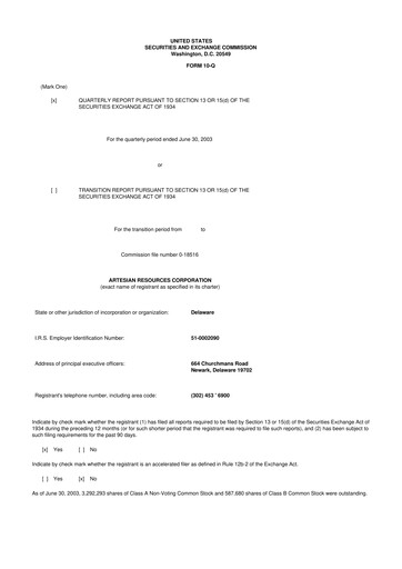 Thumbnail Artesian Resources 10-Q Quarterly Report FY 