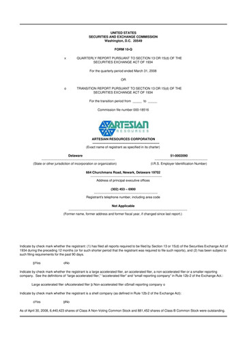 Thumbnail Artesian Resources 10-Q Quarterly Report FY 