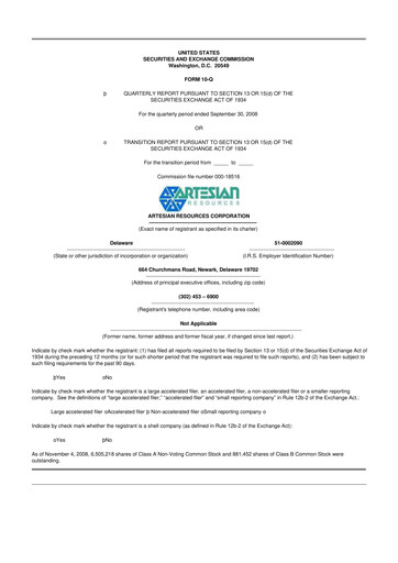 Thumbnail Artesian Resources 10-Q Quarterly Report FY 