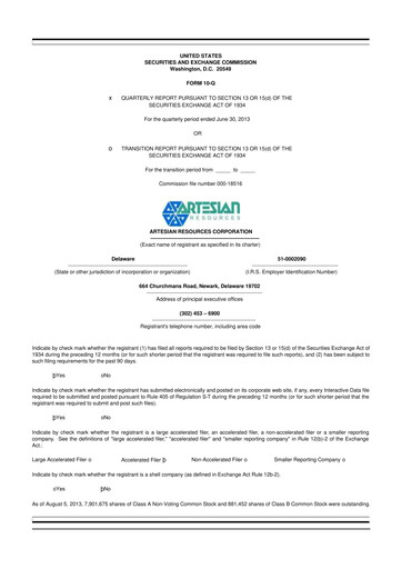 Thumbnail Artesian Resources 10-Q Quarterly Report FY2013 