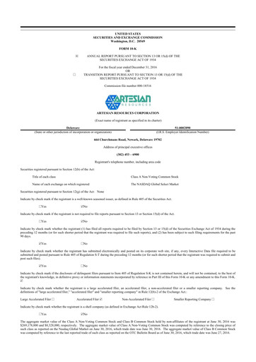 Vorschaubild Artesian Resources 10-K Jahresbericht 2016