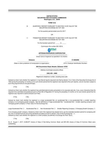 Thumbnail Artesian Resources 10-Q Quarterly Report FY2017 