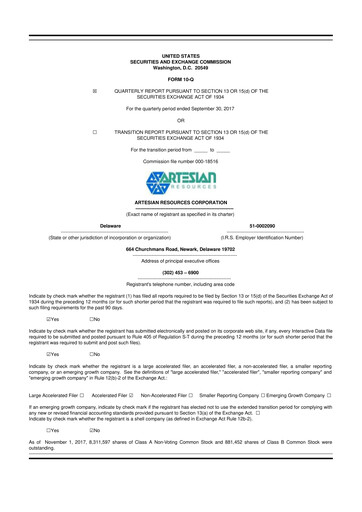 Thumbnail Artesian Resources 10-Q Quarterly Report FY2017 