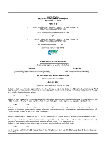 Thumbnail Artesian Resources 10-Q Quarterly Report FY2018 