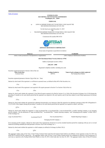 Vorschaubild Artesian Resources 10-K Jahresbericht 2019