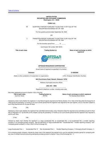 Thumbnail Artesian Resources 10-Q Quarterly Report FY2020 