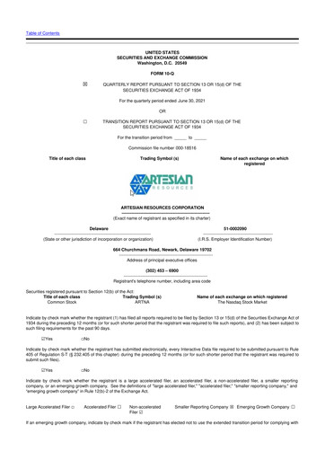 Thumbnail Artesian Resources 10-Q Quarterly Report FY2021 