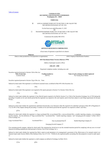 Vorschaubild Artesian Resources 10-K Jahresbericht 2021