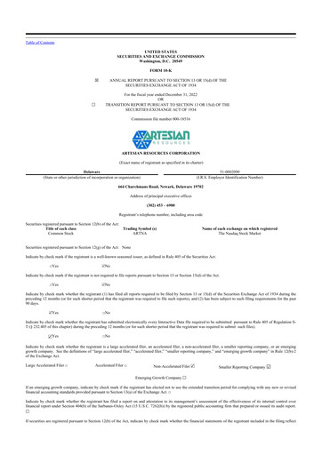 Vorschaubild Artesian Resources 10-K Jahresbericht 2022