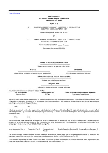 Thumbnail Artesian Resources 10-Q Quarterly Report FY2023 