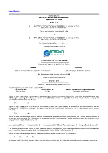 Thumbnail Artesian Resources 10-Q Quarterly Report FY2024 
