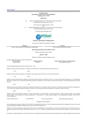 Vorschaubild Artesian Resources 10-K Jahresbericht 2024