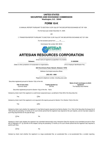 Thumbnail Artesian Resources 10-K Annual Report 2025