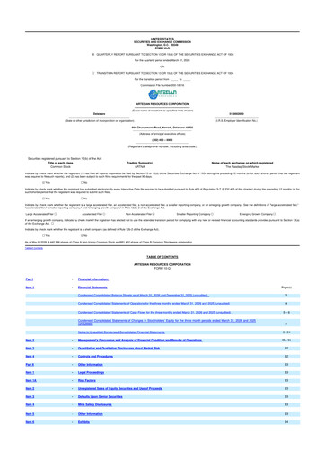 Thumbnail Artesian Resources 10-Q Quarterly Report FY 