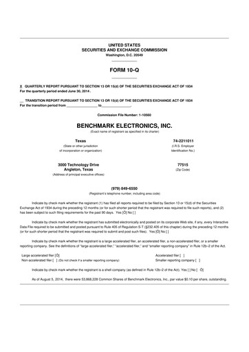 Thumbnail Benchmark Electronics
 10-Q Quarterly Report FY2014 