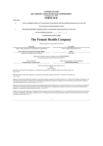 Thumbnail Veru 10-K Annual Report 2014