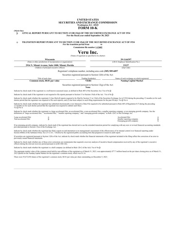 Thumbnail Veru 10-K Annual Report 2023