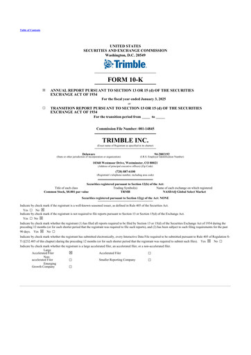 Thumbnail Trimble 10-K Annual Report 2024