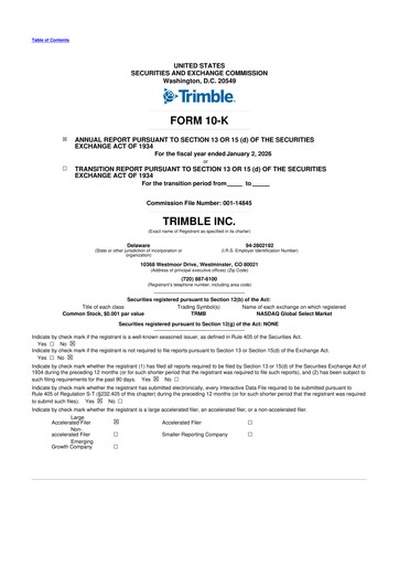 Thumbnail Trimble 10-K Annual Report 2025