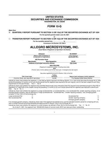 Thumbnail Allegro MicroSystems 10-Q Quarterly Report FY2022 