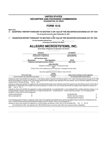 Thumbnail Allegro MicroSystems 10-Q Quarterly Report FY2022 