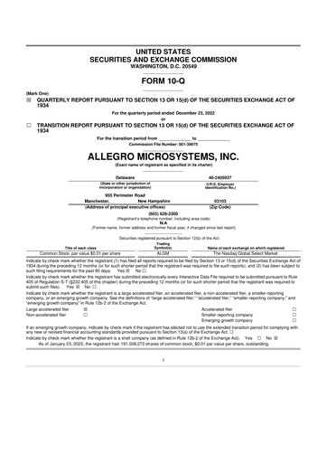 Thumbnail Allegro MicroSystems 10-Q Quarterly Report FY2023 