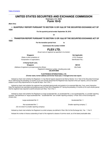 Miniature Flex 10-Q Rapport trimestriel 2017 