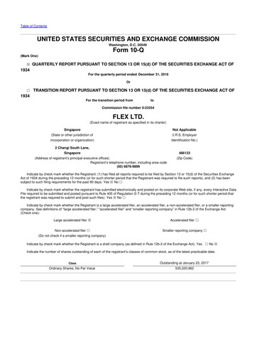 Miniature Flex 10-Q Rapport trimestriel 2017 