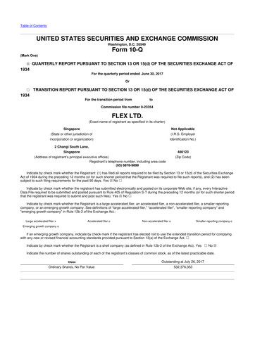 Miniature Flex 10-Q Rapport trimestriel 2018 