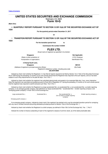 Miniature Flex 10-Q Rapport trimestriel 2018 