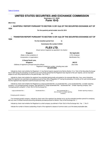 Miniature Flex 10-Q Rapport trimestriel 2019 