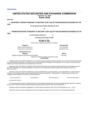 Miniature Flex 10-Q Rapport trimestriel 2019 