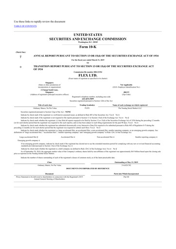 Thumbnail Flex 10-K Annual Report 2019