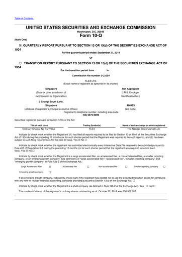 Miniature Flex 10-Q Rapport trimestriel 2020 