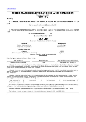 Miniature Flex 10-Q Rapport trimestriel 2020 