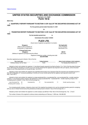 Miniature Flex 10-Q Rapport trimestriel 2022 