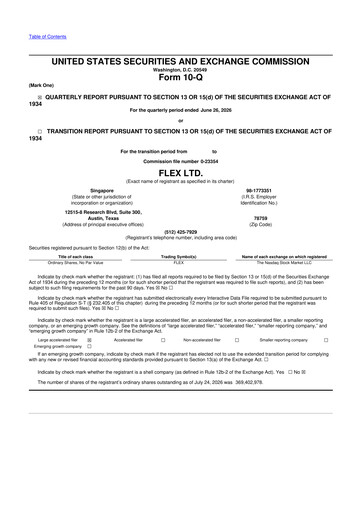 Thumbnail Flex 10-Q Quarterly Report FY2027 