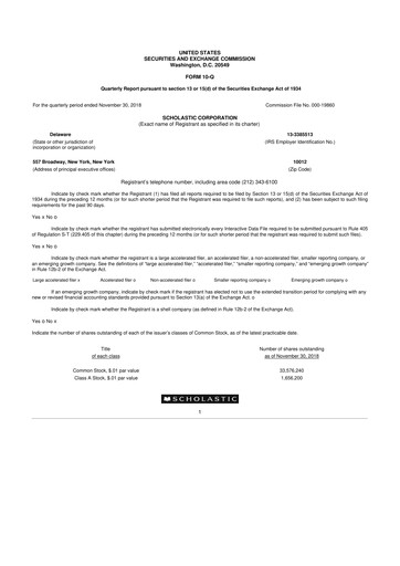 Thumbnail Scholastic 10-Q Quarterly Report FY2019 