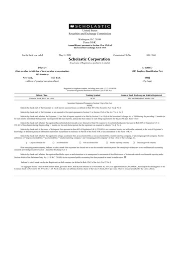 Thumbnail Scholastic 10-K Annual Report 2020