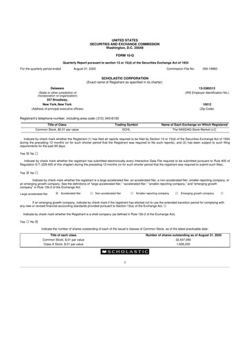 Thumbnail Scholastic 10-Q Quarterly Report FY2021 