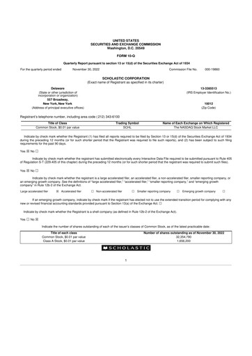 Thumbnail Scholastic 10-Q Quarterly Report FY2023 