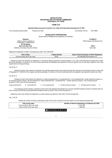 Thumbnail Scholastic 10-Q Quarterly Report FY2023 