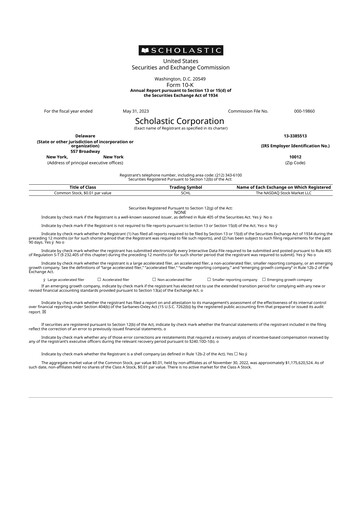 Thumbnail Scholastic 10-K Annual Report 2023