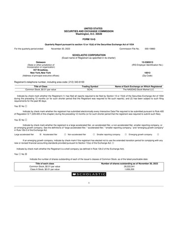 Thumbnail Scholastic 10-Q Quarterly Report FY2024 