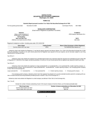 Thumbnail Scholastic 10-Q Quarterly Report FY2026 
