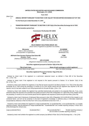 Thumbnail Helix Energy Solutions 10-K Annual Report 2010