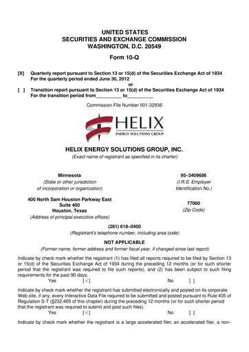 Thumbnail Helix Energy Solutions 10-Q Quarterly Report FY2012 