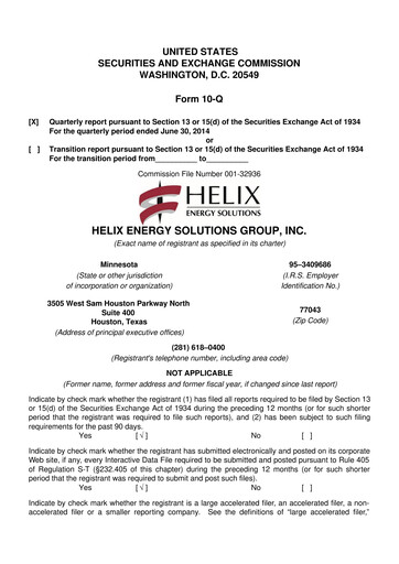 Thumbnail Helix Energy Solutions 10-Q Quarterly Report FY2014 